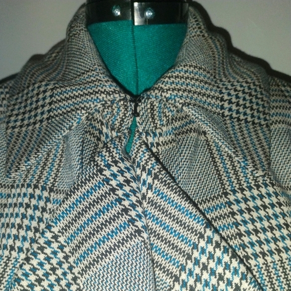 Anne Klein Open Front Houndstooth Blazer Jacket, Sz 14 - Picture 10 of 11